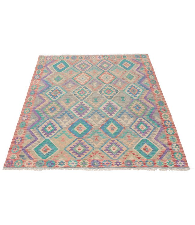 210x170 cm Hand Woven Afghan Wool Kilim Area Rug