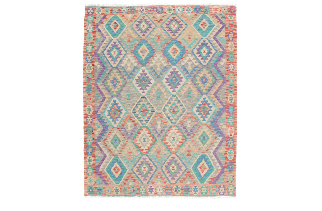 210x170 cm Handgemaakt Wol Kelim Kleed Oosters Tapijt