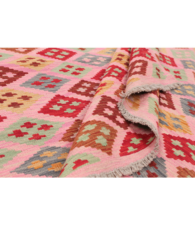 205x145 cm Hand Woven Afghan Wool Kilim Area Rug