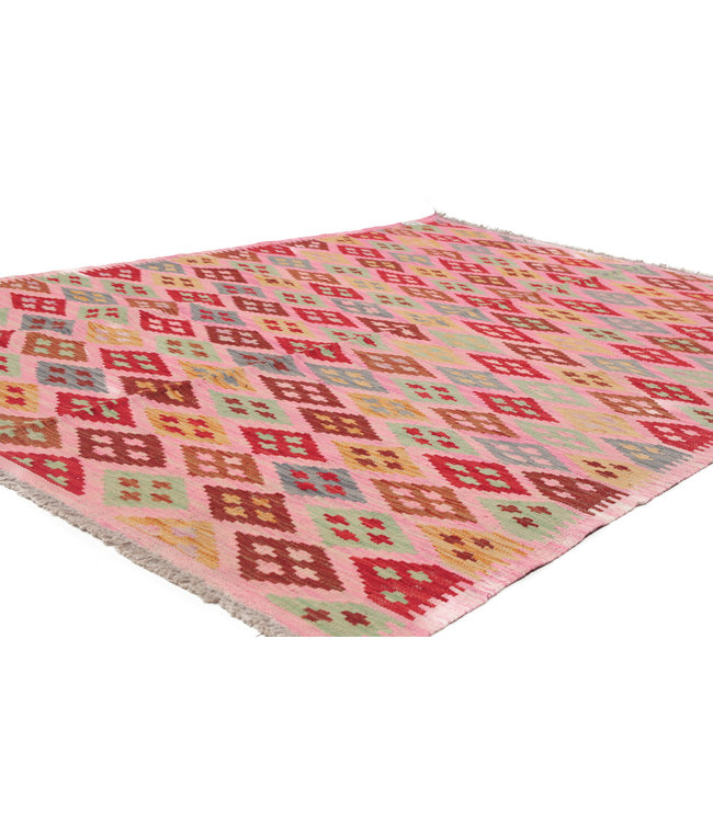 205x145 cm Hand Woven Afghan Wool Kilim Area Rug