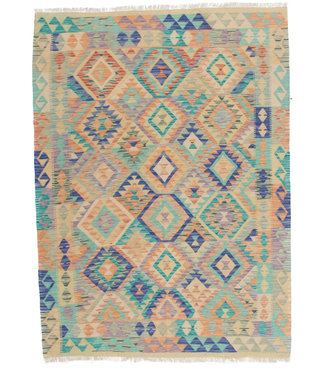 210x152 cm Handmade Afghan Kilim Area Rug Wool Carpet