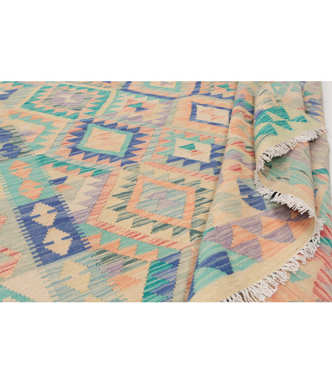 210x152 cm Handgemacht Wolle Kelim Teppich Orientteppich