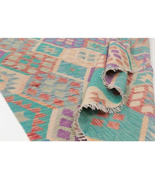 188x150 cm Handmade Afghan Kilim Area Rug Wool Carpet