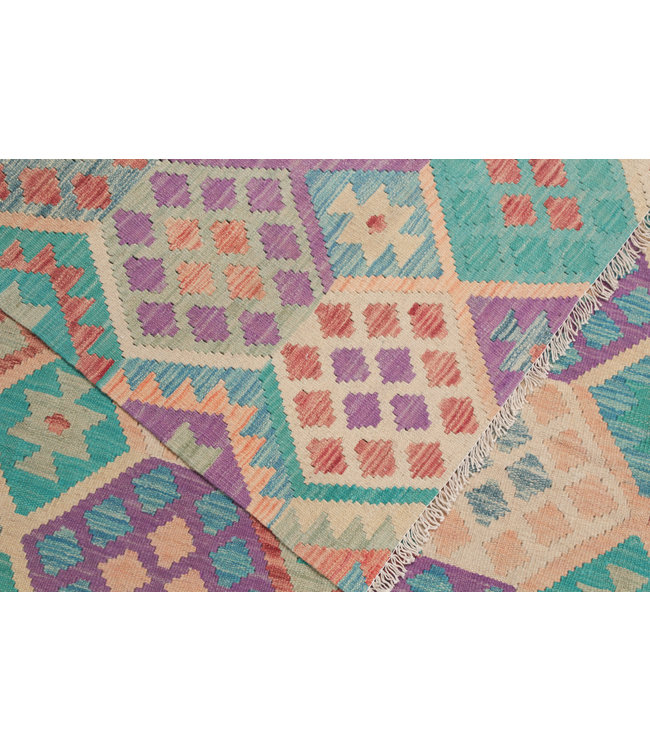 188x150 cm Handmade Afghan Kilim Area Rug Wool Carpet