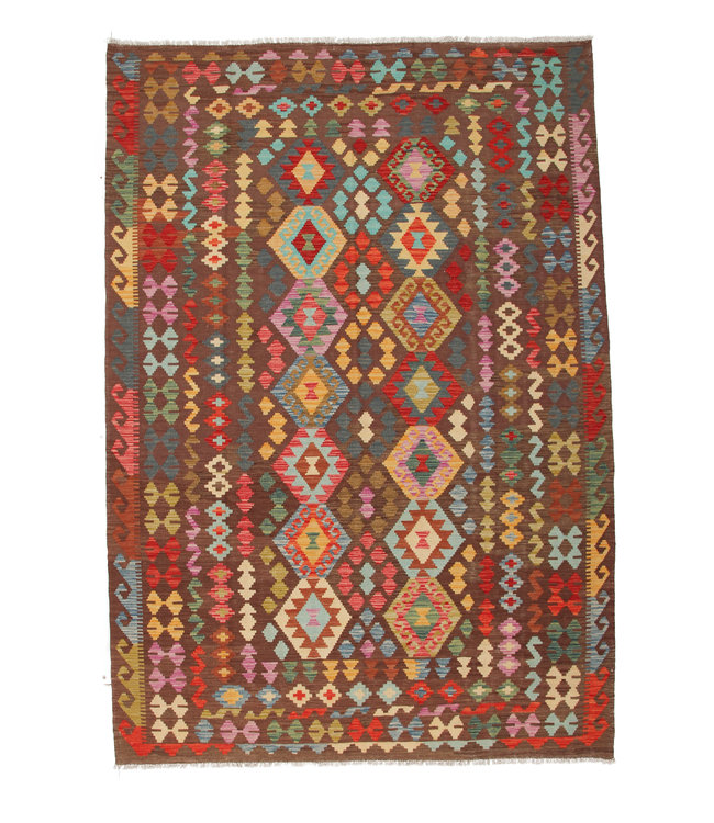296x201 cm Handmade Afghan Kilim Area Rug Wool Carpet
