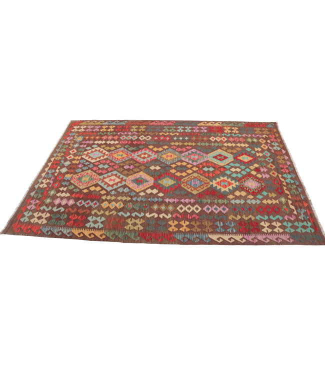 296x201 cm Handgemacht Wolle Kelim Teppich Orientteppich