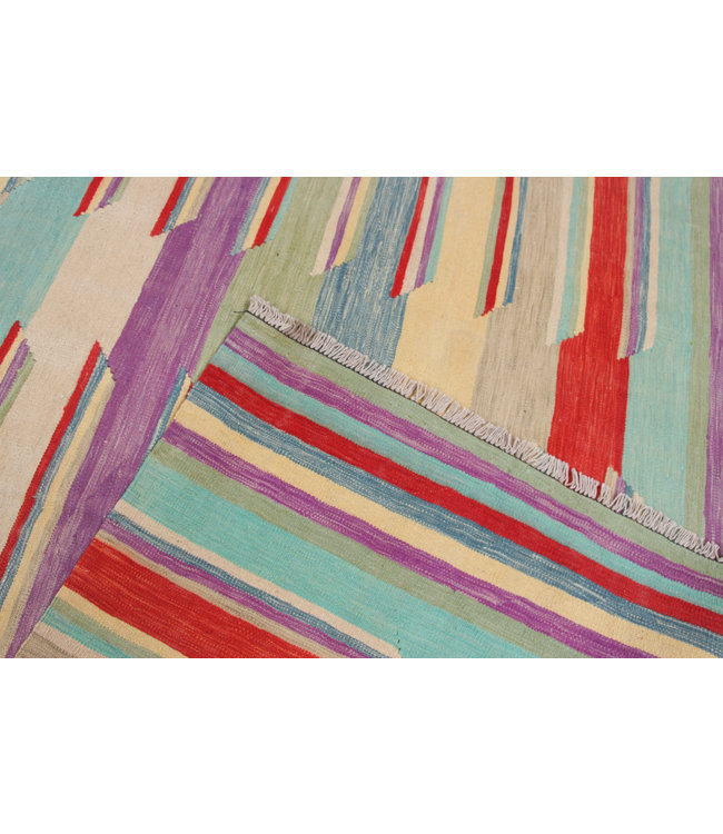 299x199 cm Handmade Afghan Kilim Area Rug Wool Carpet