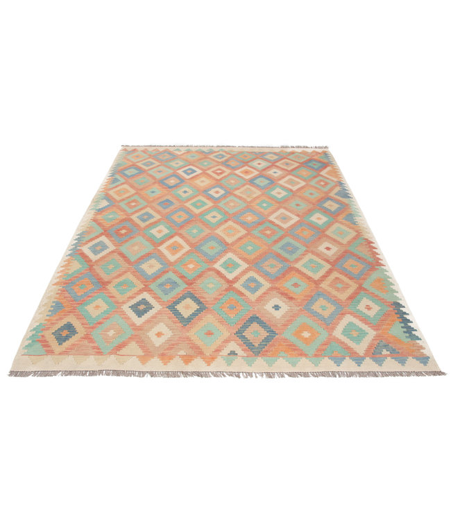 288x210 cm Handmade Afghan Kilim Area Rug Wool Carpet