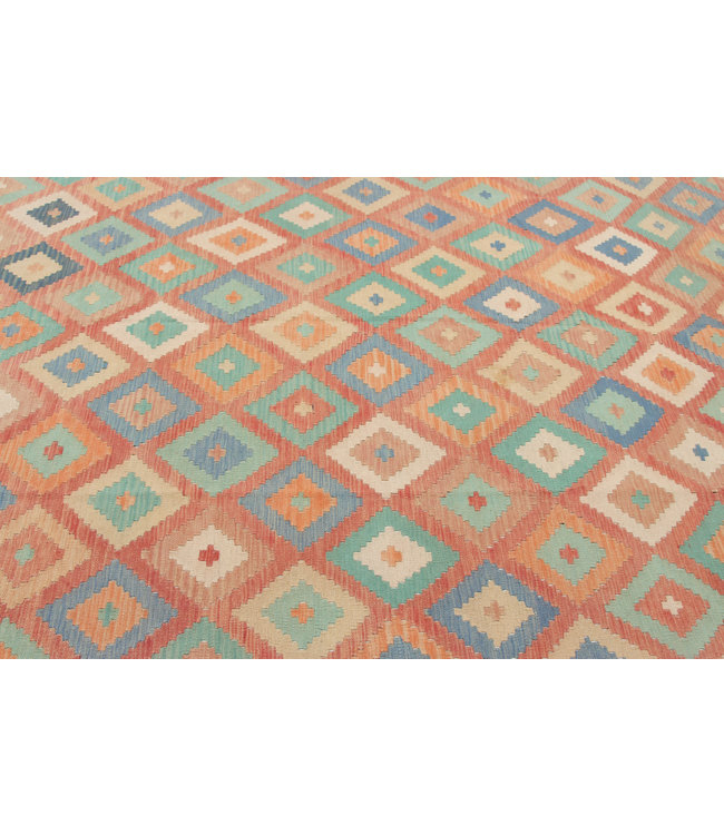 288x210 cm Handmade Afghan Kilim Area Rug Wool Carpet