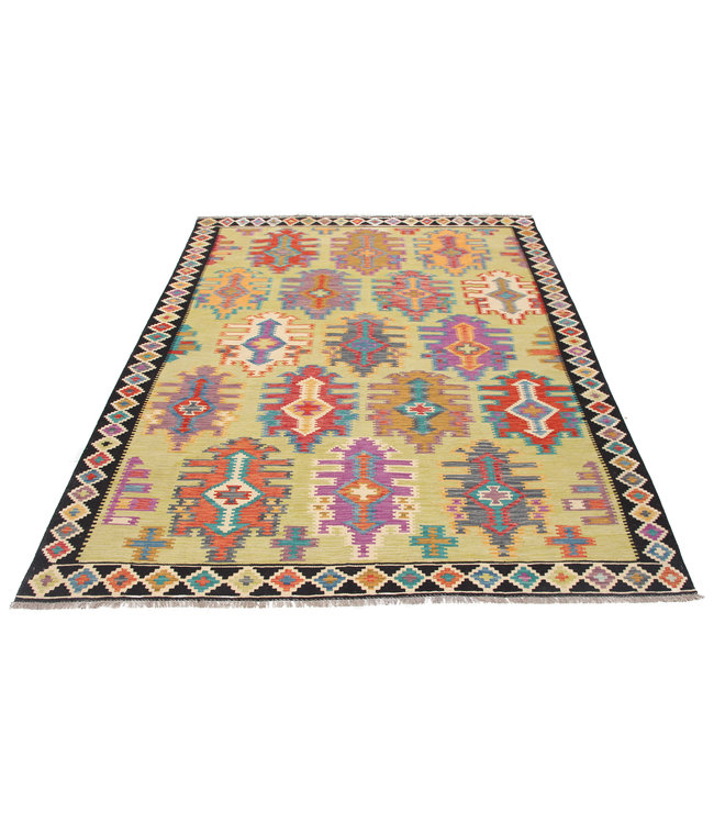 294x201 cm Handmade Afghan Kilim Area Rug Wool Carpet