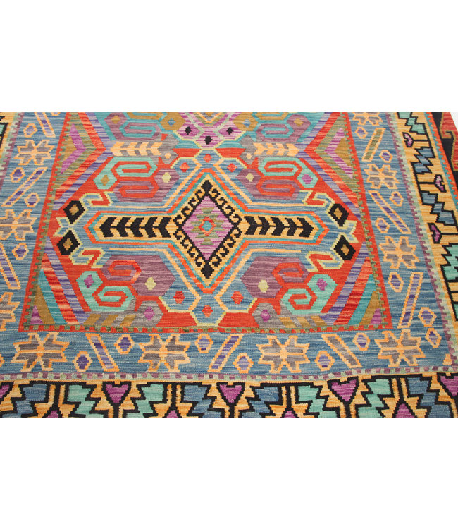 293x203 cm Handgemacht Wolle Kelim Teppich Orientteppich