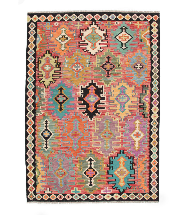 300x208 cm Handmade Afghan Kilim Area Rug Wool Carpet