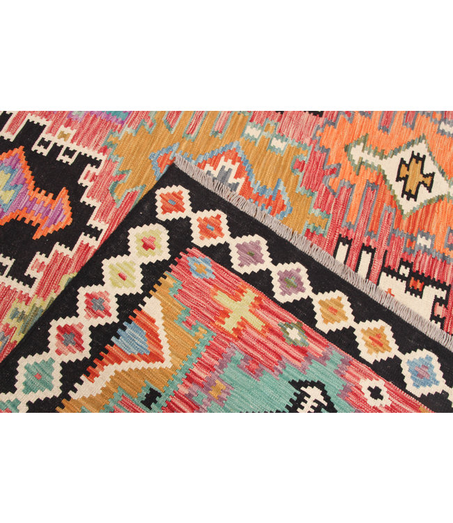 300x208 cm Handgeweven Kelim Tapijt Wol Vloerkleed