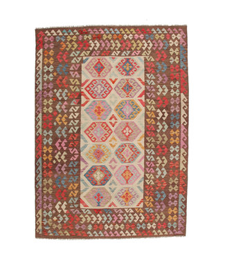 296x200 cm Handmade Afghan Kilim Area Rug Color Wool Carpet