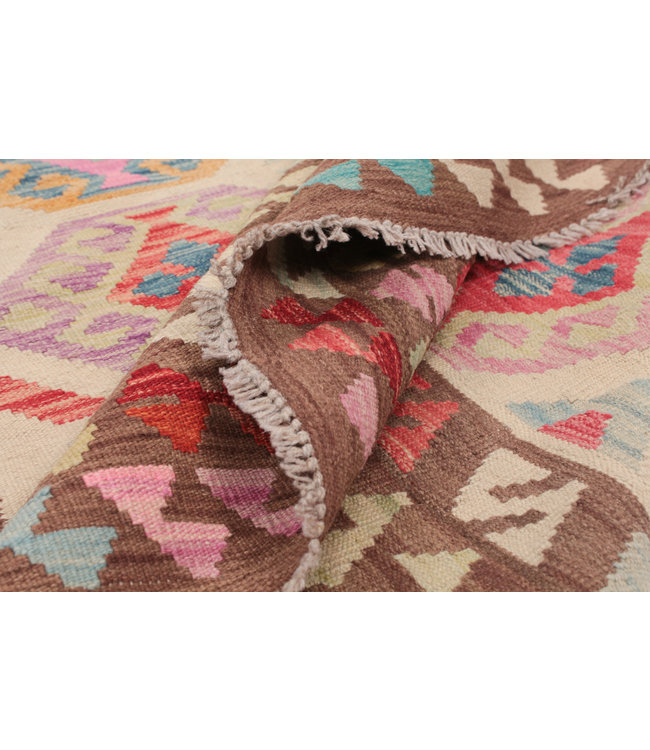 296x200 cm Handmade Afghan Kilim Area Rug Color Wool Carpet