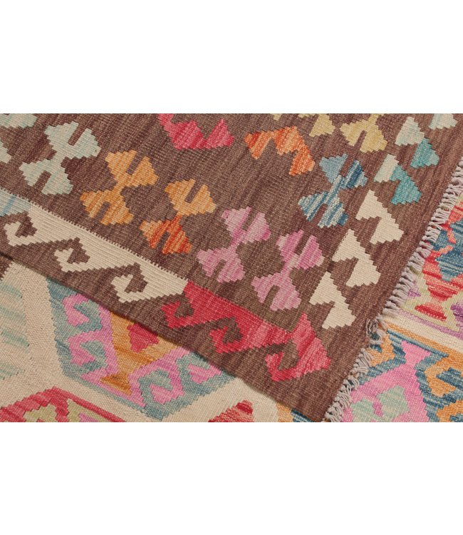 296x200 cm Handmade Afghan Kilim Area Rug Color Wool Carpet