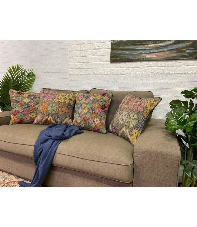 4x vintage unique Kilim Cushion ca 45x45 cm