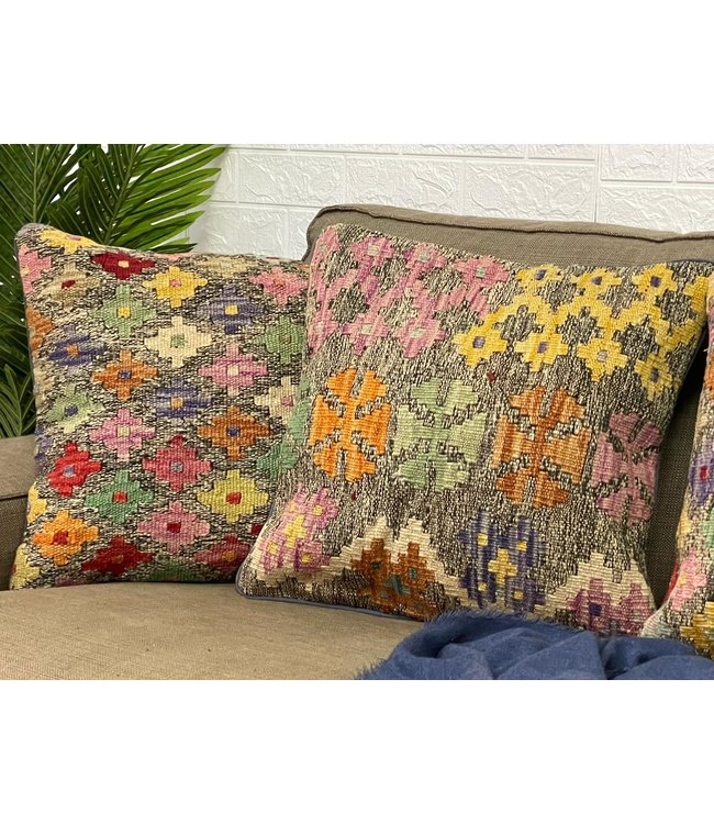 4x vintage unique Kilim Cushion ca 45x45 cm
