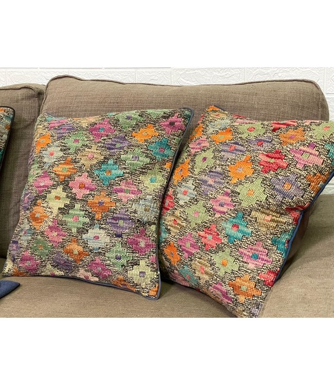 4x vintage kelim kissens  ca 45x45 cm