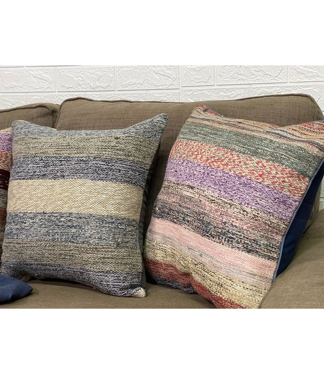 4x unike vintage kelim kussens met vulling ca 45x45 cm