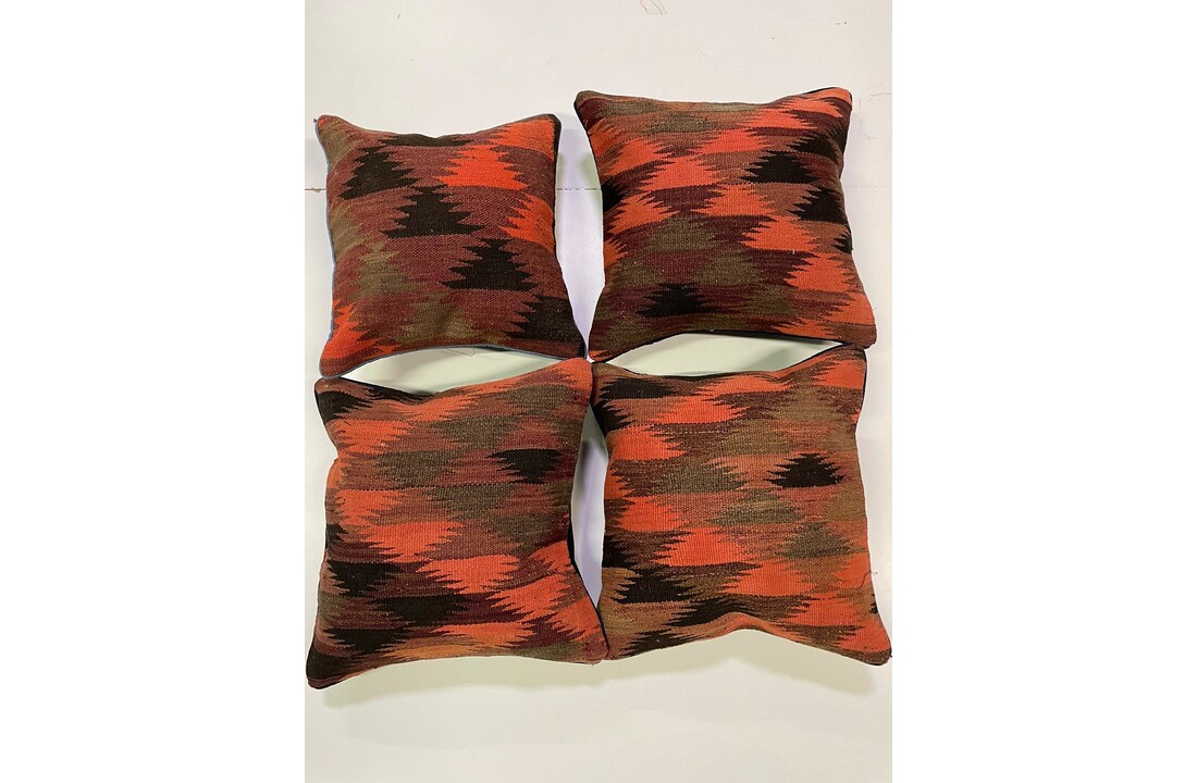 4x unike vintage kelim kussens met vulling ca 45x45 cm