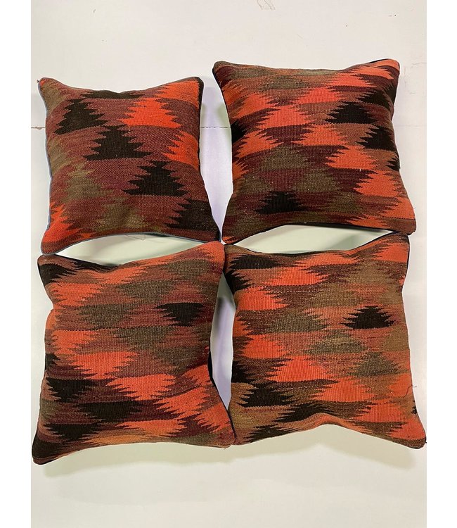 4x unike vintage kelim kussens met vulling ca 45x45 cm