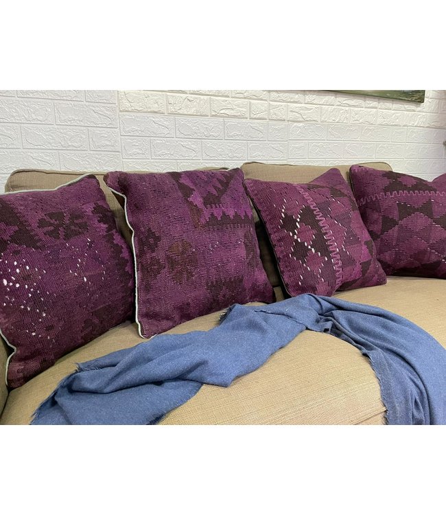 4x vintage kelim kissens  ca 45x45 cm