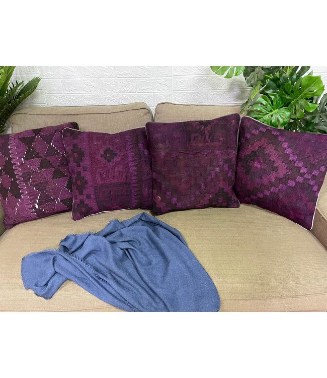 4x vintage unique Kilim Cushion ca 45x45 cm