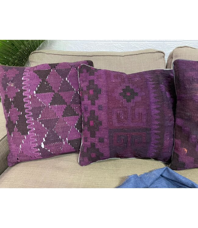 4x unike vintage kelim kussens met vulling ca 45x45 cm