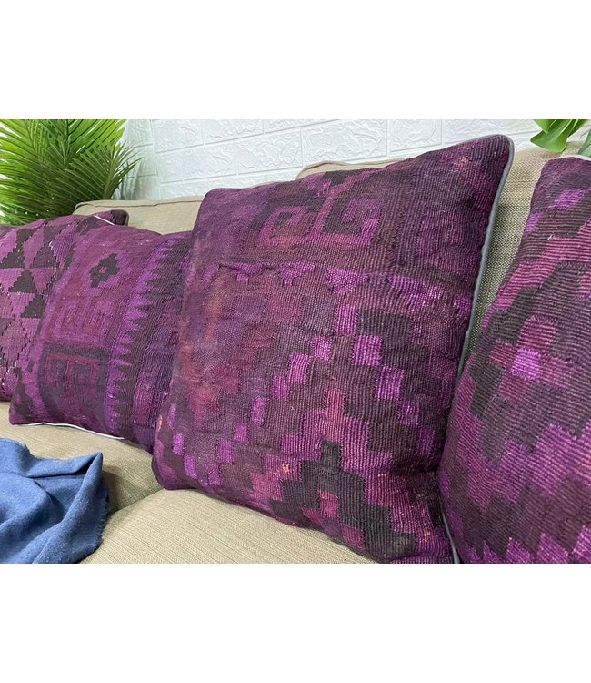 4x unike vintage kelim kussens met vulling ca 45x45 cm