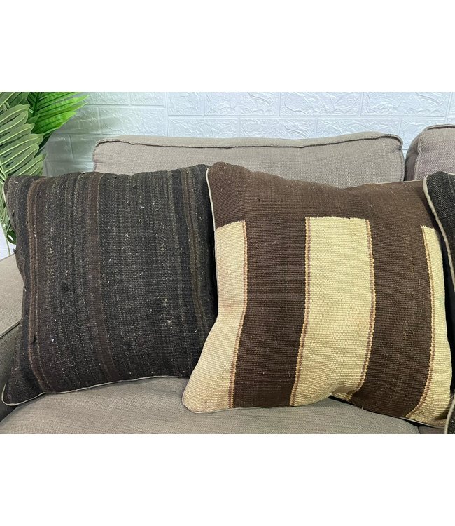 4x unike vintage kelim kussens met vulling ca 45x45 cm