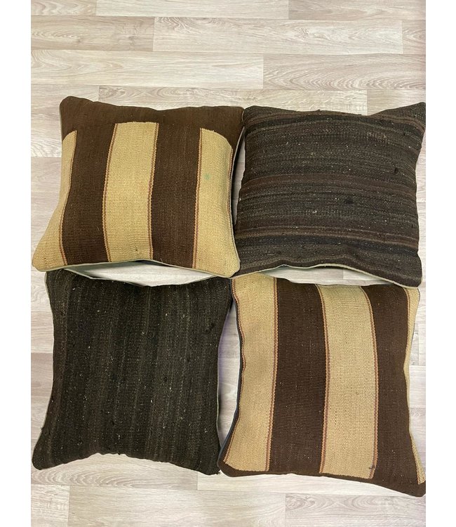 4x unike vintage kelim kussens met vulling ca 45x45 cm