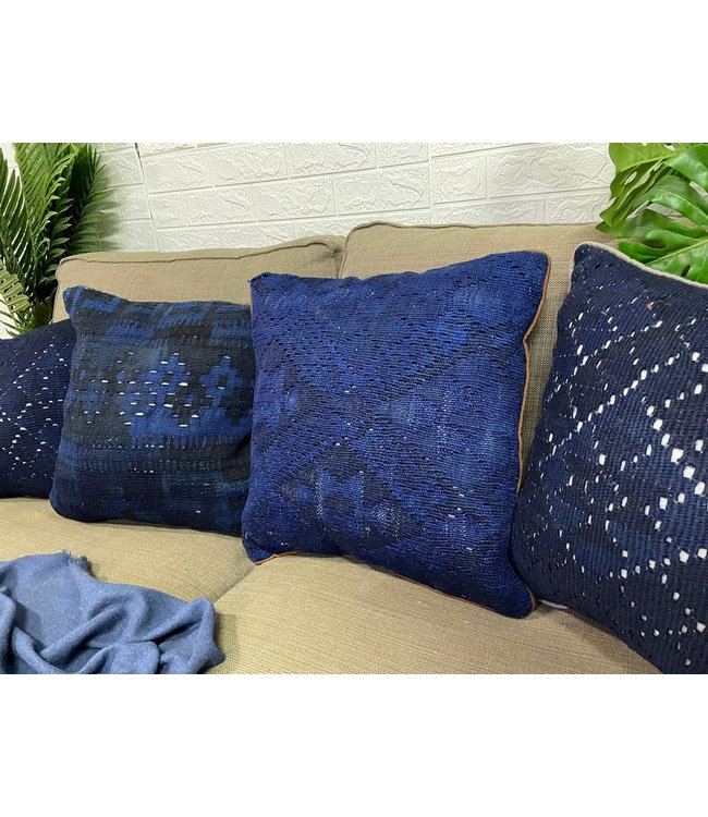 4x unike vintage kelim kussens met vulling ca 45x45 cm