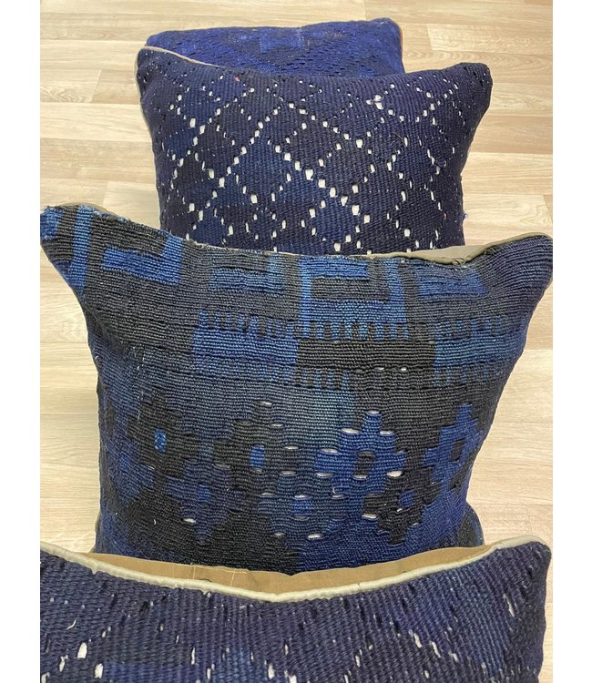 4x unike vintage kelim kussens met vulling ca 45x45 cm