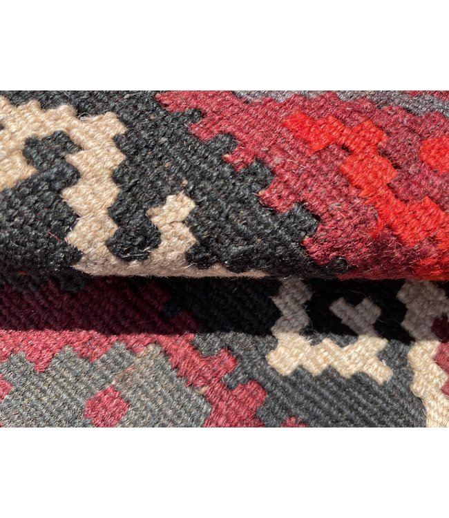 448x286 cm Handmade Afghan Kilim Area Rug Red Color Wool Carpet