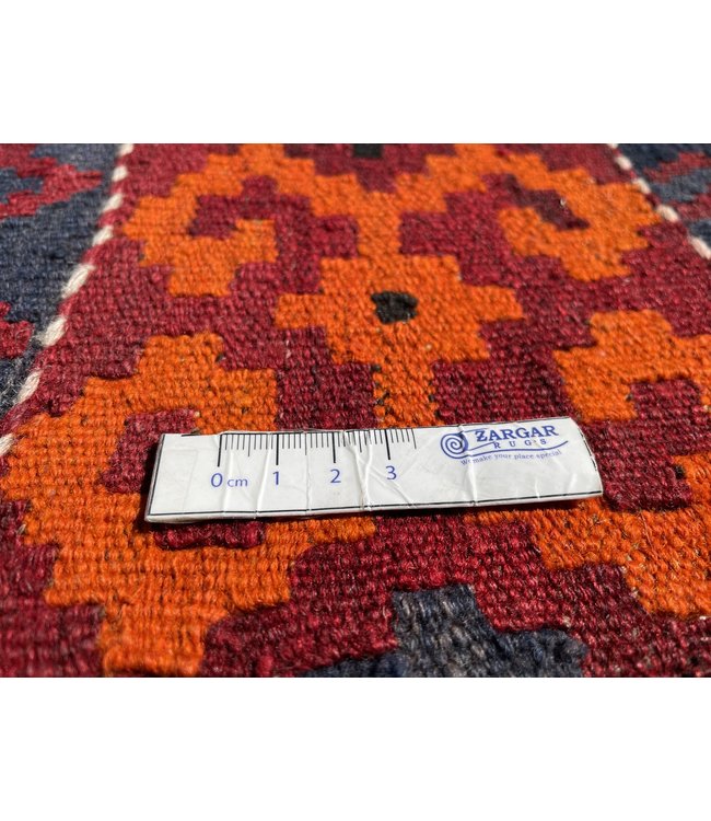 412x273 cm Handmade Afghan Kilim Area Rug Orange Color Wool Carpet