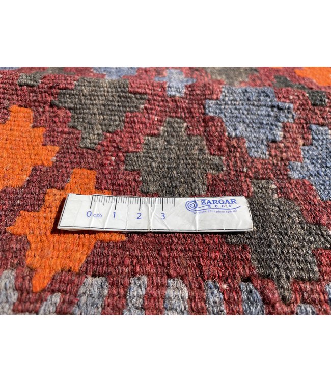 290x180 cm Handmade Afghan Kilim Area Rug Orange Color Wool Carpet