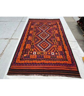 424x238 cm Hand Woven Afghan Wool Kilim Area Rug