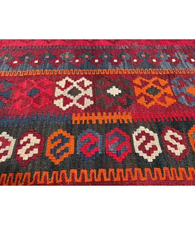 396x263 cm Hand Woven Afghan Wool Kilim Area Rug