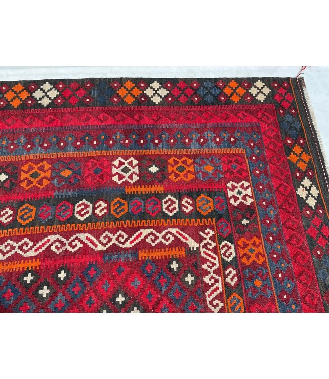 396x263 cm Handgewebte Orientalisch Wolle Kelim Teppich