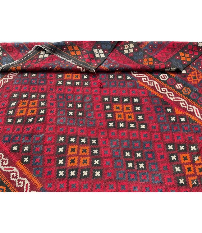 396x263 cm Hand Woven Afghan Wool Kilim Area Rug