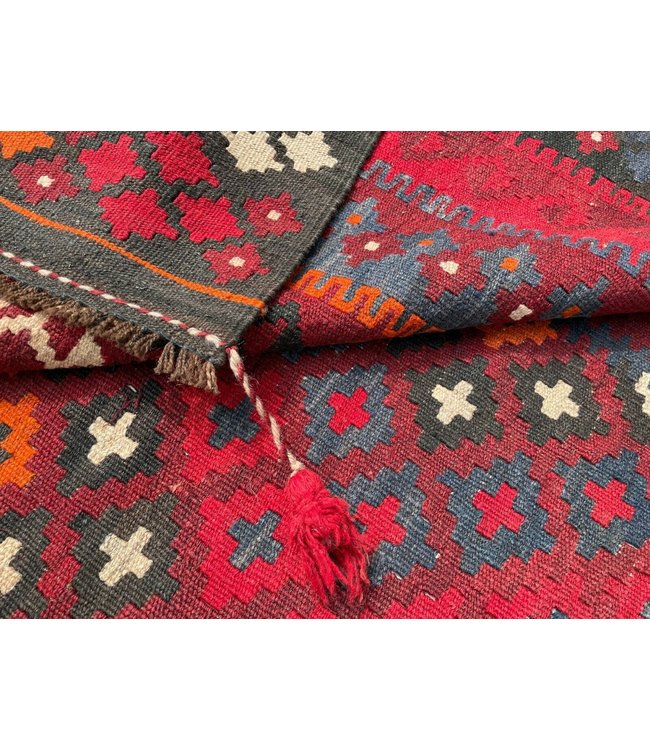 396x263 cm Hand Woven Afghan Wool Kilim Area Rug