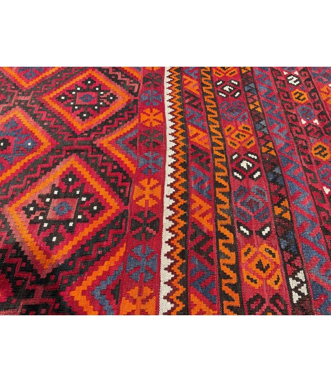 402x268 cm Handgewebte Orientalisch Wolle Kelim Teppich