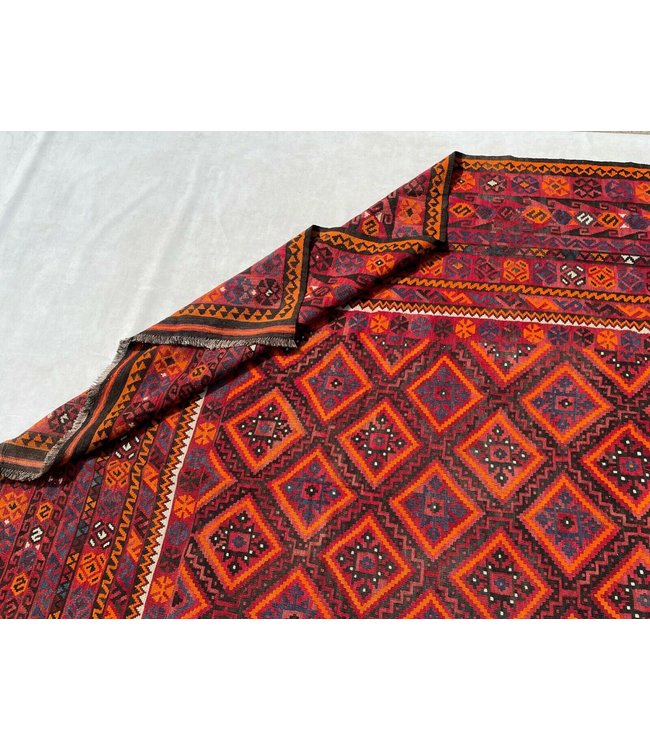 402x268 cm Handgewebte Orientalisch Wolle Kelim Teppich