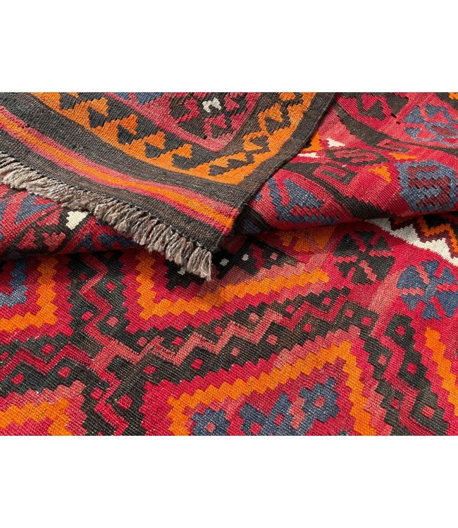 402x268 cm Handgewebte Orientalisch Wolle Kelim Teppich