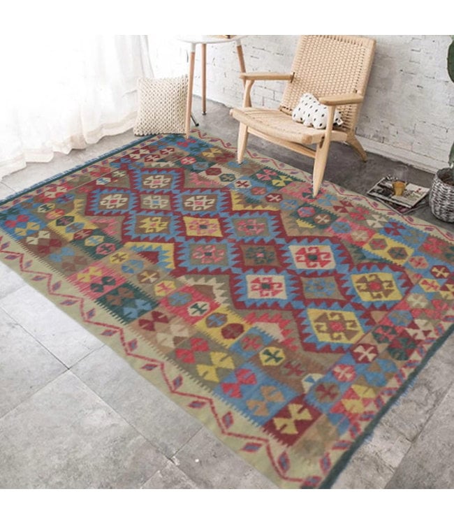 (6'6 x 4'11) Feet   kelim rug 200 x 151 cm