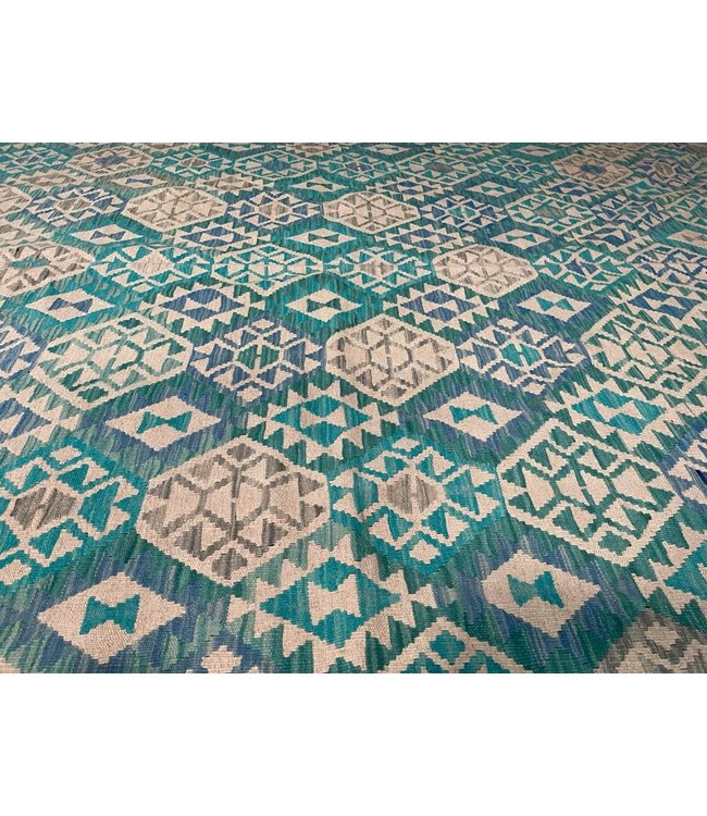 303x245 cm Handmade Afghan Kilim Area Rug Wool Carpet