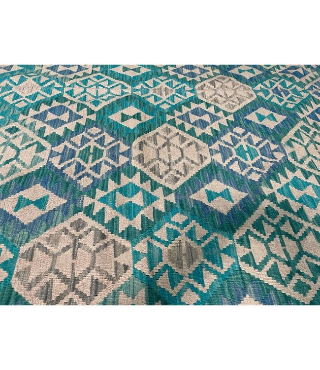 303x245 cm Handgemacht Wolle Kelim Teppich Orientteppich