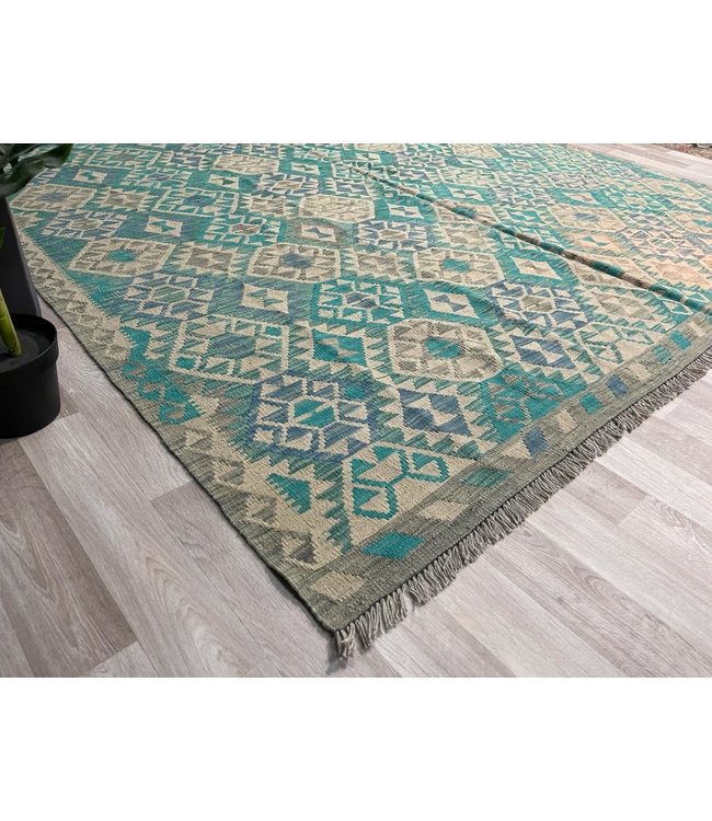 303x245 cm Handgeweven Kelim Tapijt