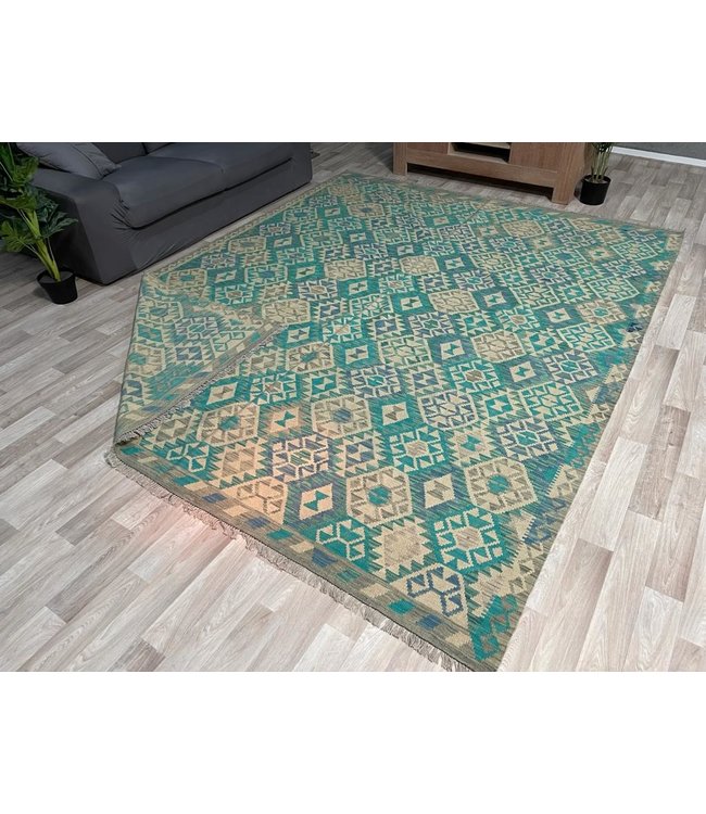 303x245 cm Handgemacht Wolle Kelim Teppich Orientteppich